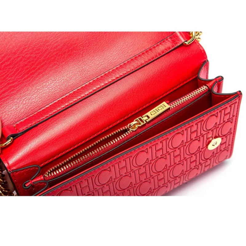 Bolsa Feminina Transversal de Couro com Corrente Ouro 18k - Megan