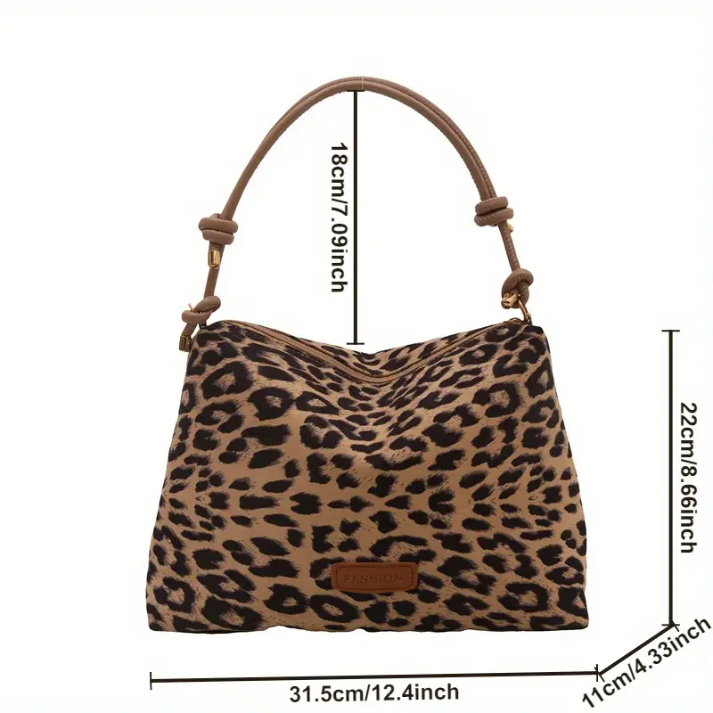 Bolsa Feminina de Ombro Onça Animal Print - Lenny