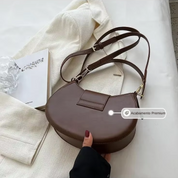 Bolsa Transversal Feminina Estilo Meia-Lua Com Alça Longa e Fecho Dourado - Lorena