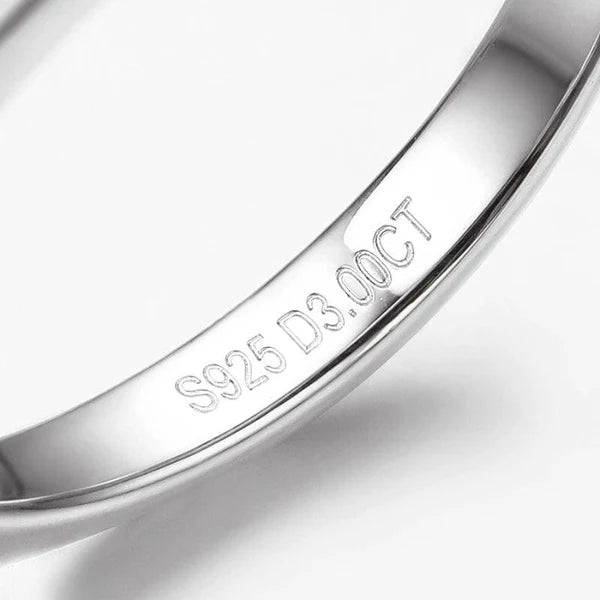 Anel Solitário com Moissanite Brilhante – Prata 925
