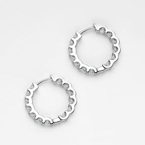 Brinco Argola Feminino com Moissanite Cravejada Corte Brilhante