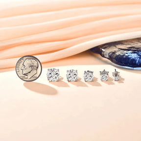 Brinco Solitário 4 Garras com Moissanite – Prata 925