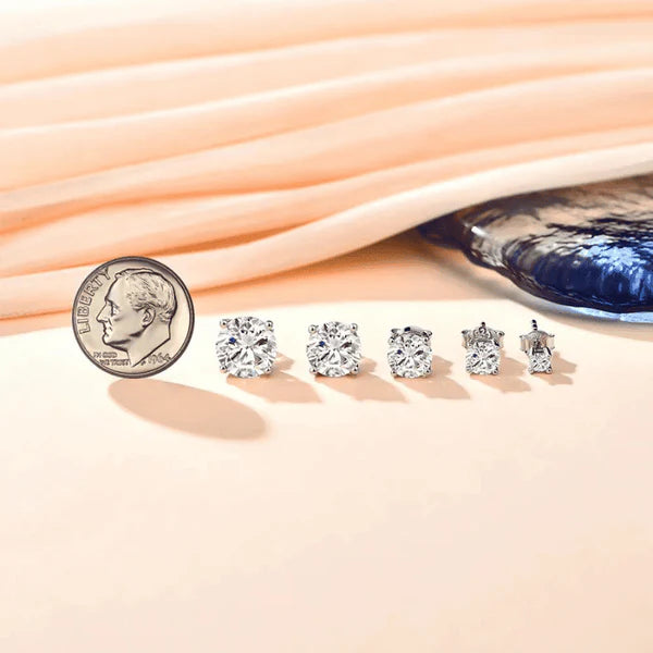 Brinco Solitário 4 Garras com Moissanite – Prata 925