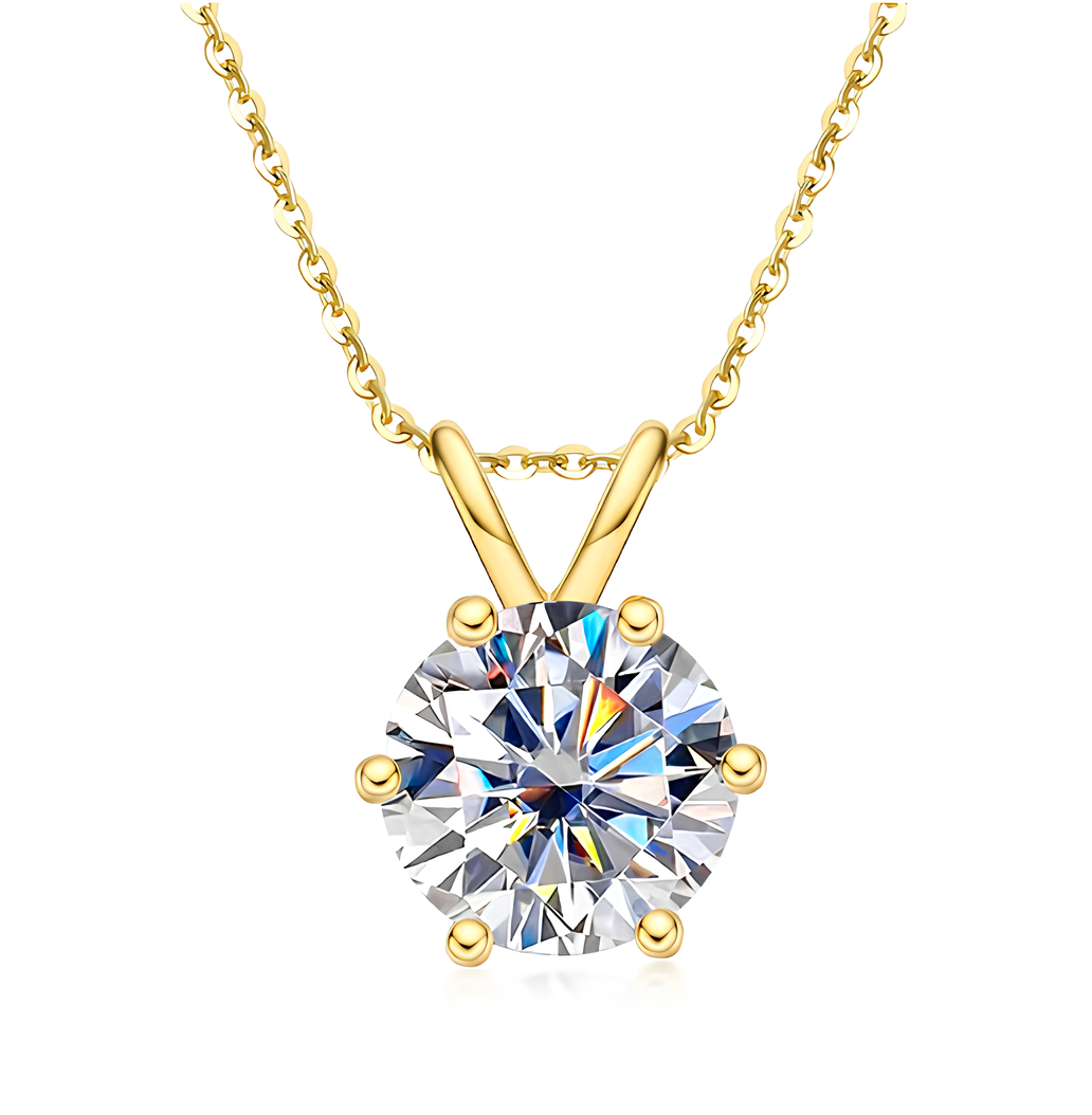 Colar Brilhante 6 Garras com Moissanite – Prata 925
