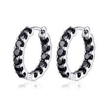 Brinco Argola Feminino com Moissanite Cravejada Corte Brilhante
