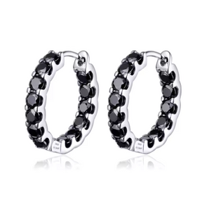 Brinco Argola Feminino com Moissanite Cravejada Corte Brilhante