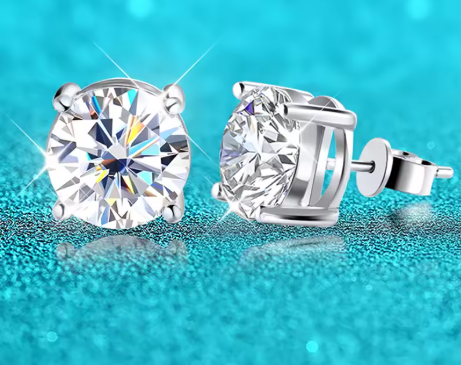 Brinco Solitário Elegance com Moissanite – Prata 925