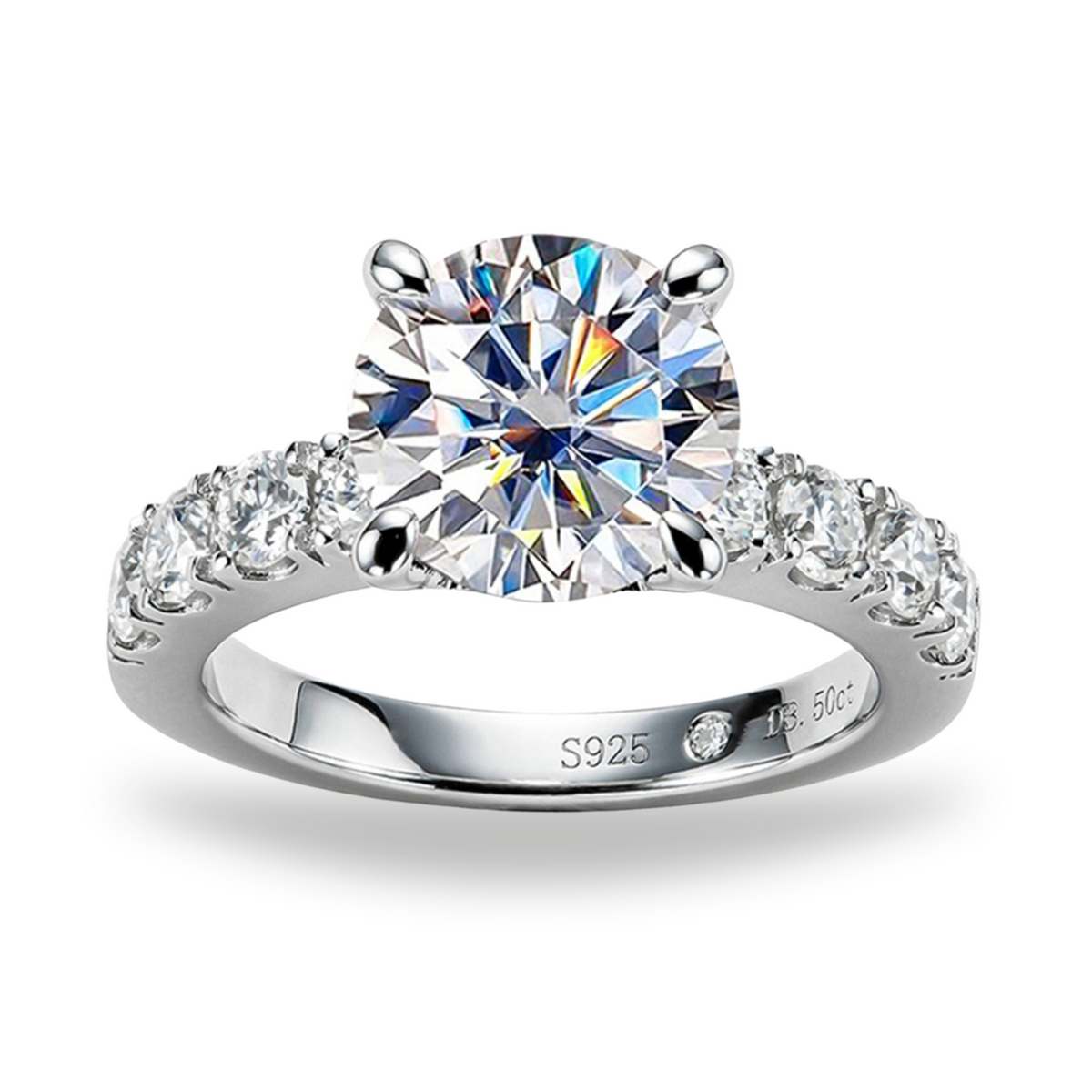 Anel Elowen com Moissanite – Prata 925