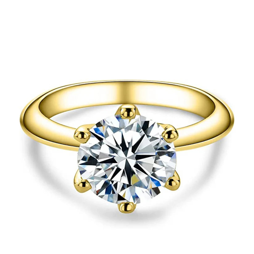 Anel Solitário Moissanite Brilho e Sofisticação - Ouro 18k