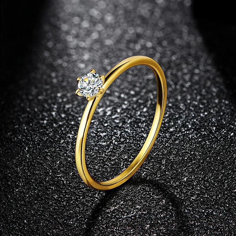 Anel Solitário Aura com Moissanite – Ouro 18k