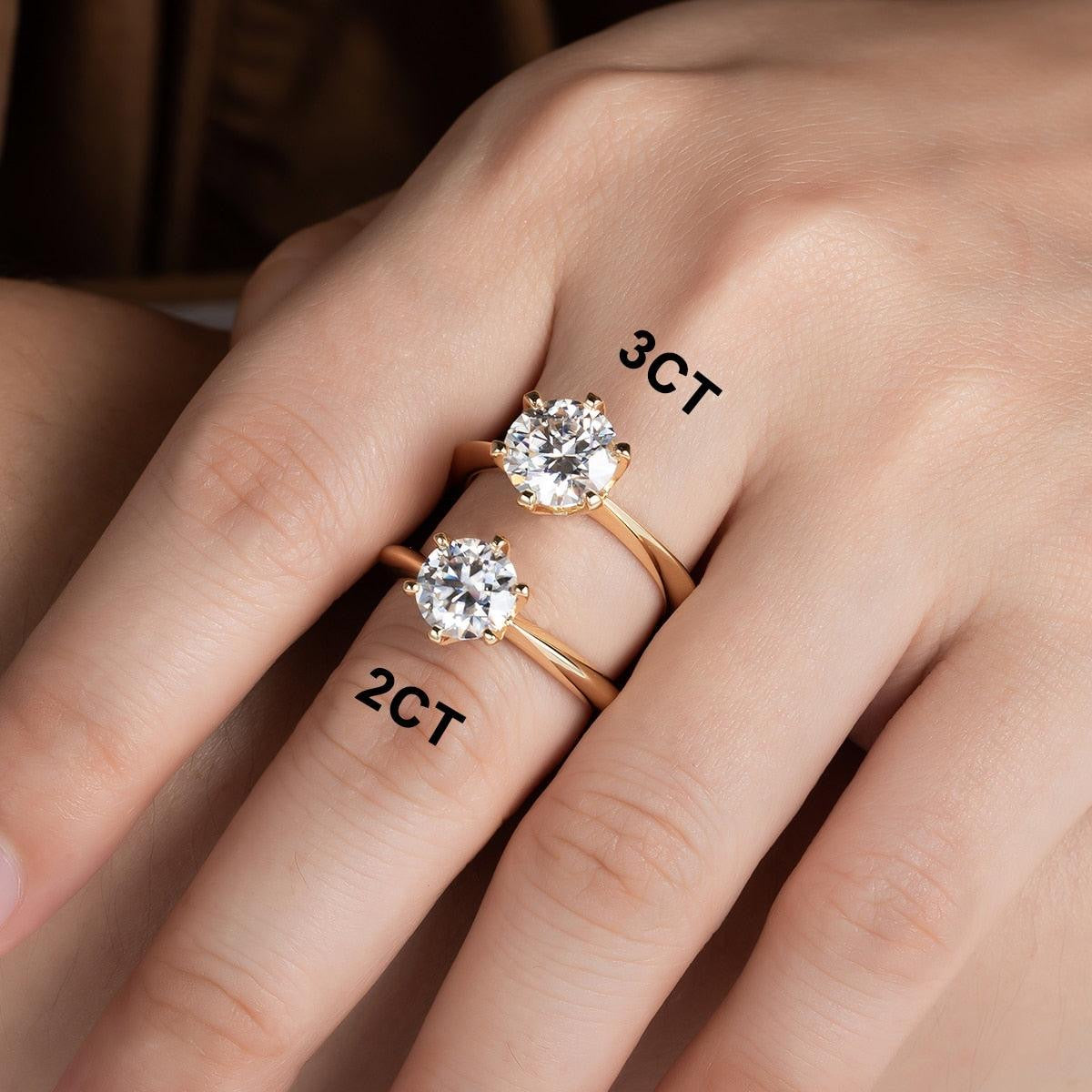 Anel Solitário Moissanite Brilho e Sofisticação - Ouro 18k