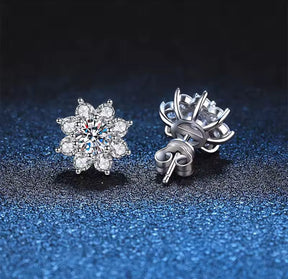 Brinco Flor de Jasmim com Moissanite – Prata 925
