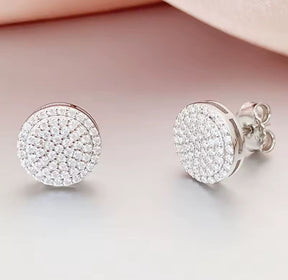 Brinco Centelha com Moissanite – Ouro Branco 18k