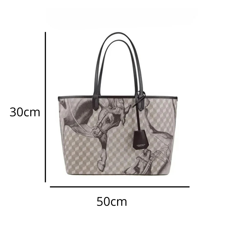 Bolsa Feminina de Ombro Loup Noir Estampa Cavalo Cheval - Mirela