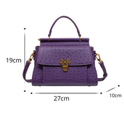 Bolsa Feminina de Couro Legitimo com Fecho Dourado Detalhado - Elen