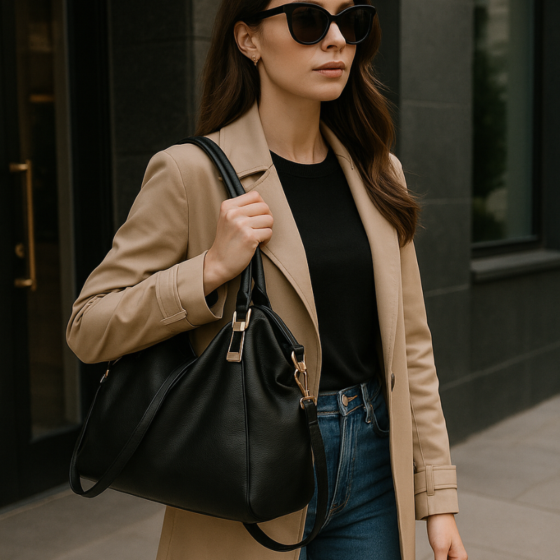 Bolsa de Couro Luxo Estilo - Grande Capacidade