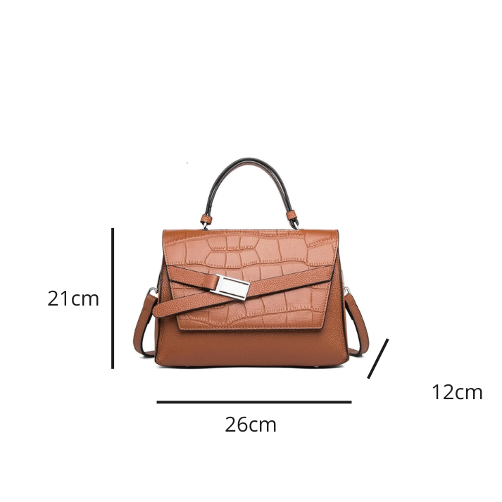 Bolsa transversal feminina em couro com textura animal print e alça removível