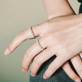 Anel Meia Aliança Eternity com Moissanite 3mm em Prata 925 - Brilho Duradouro e Elegância