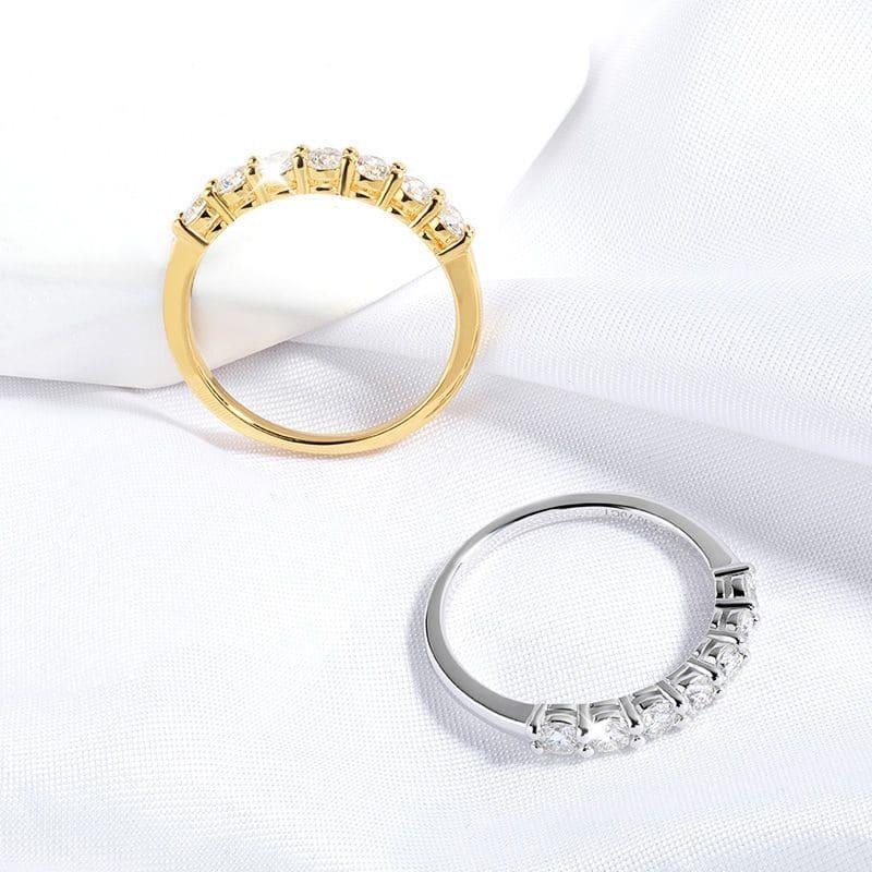 Anel Meia Aliança Eternity com Moissanite 3mm em Prata 925 - Brilho Duradouro e Elegância