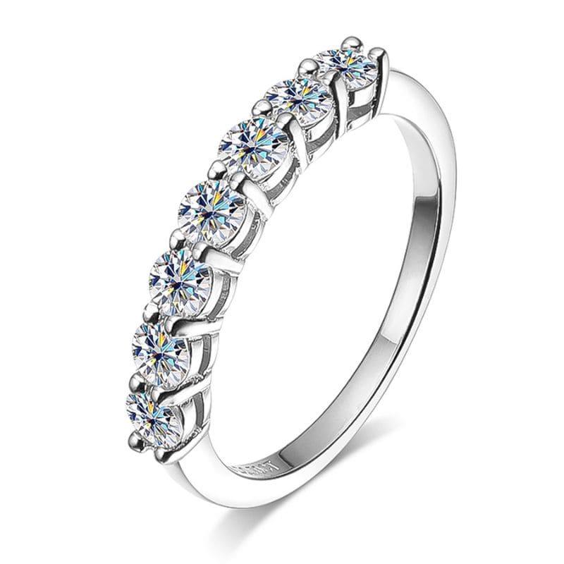Anel Meia Aliança Eternity com Moissanite 3mm em Prata 925 - Brilho Duradouro e Elegância