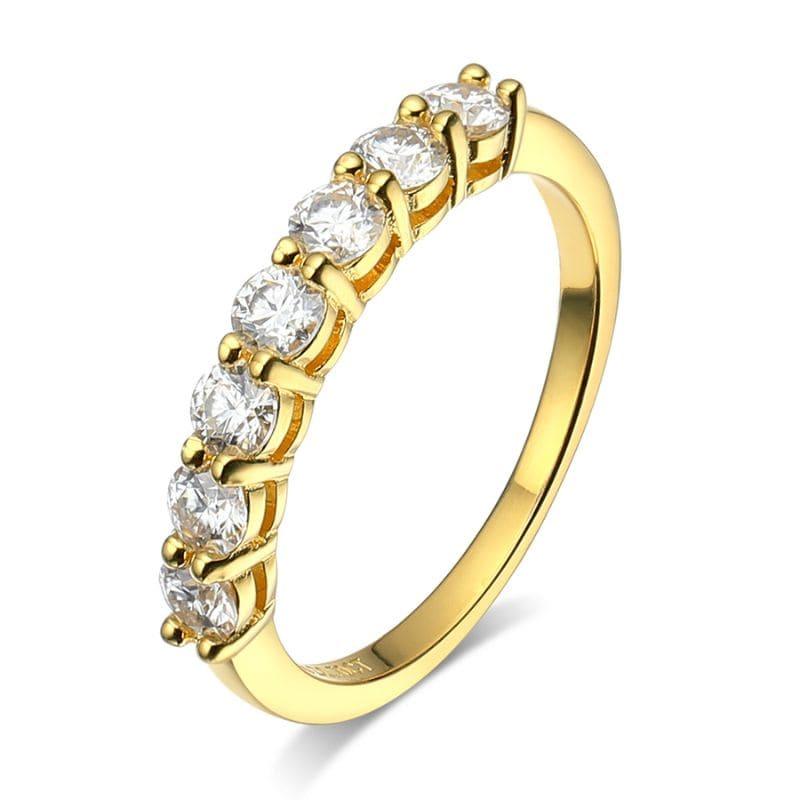 Anel Meia Aliança Eternity com Moissanite 3mm em Prata 925 - Brilho Duradouro e Elegância