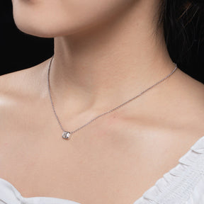Colar Elara com Moissanite – Ouro Branco 18k
