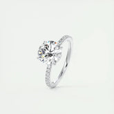 Anel Solitário Coroa de Luz com Moissanite – Ouro Branco 18k
