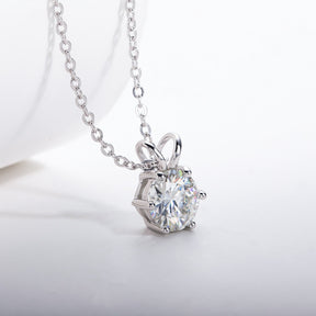 Colar Brilhante 6 Garras com Moissanite – Prata 925