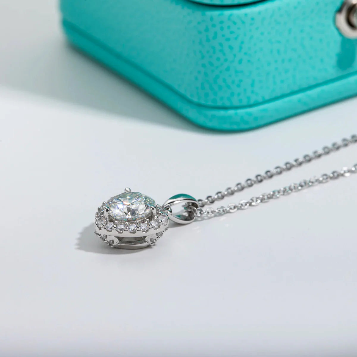 Colar Ponto de Amor com Moissanite Cravejado – Ouro Branco 18k