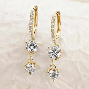 Brinco Pendant Brilhante com Moissanite – Ouro 18k