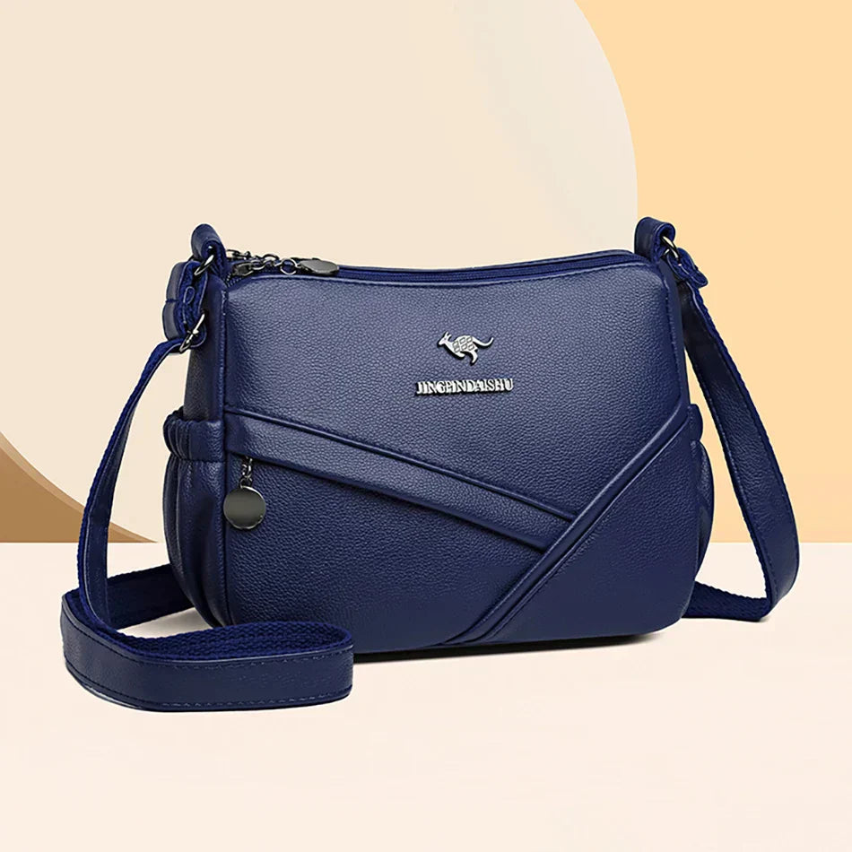 Bolsa mensageiro de grande capacidade multi bolso para mulheres Bolsas de ombro de couro macio bolsa crossbody tendência da moda de alta qualidade