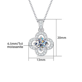 Colar Flower com Moissanite – Ouro Branco 18k