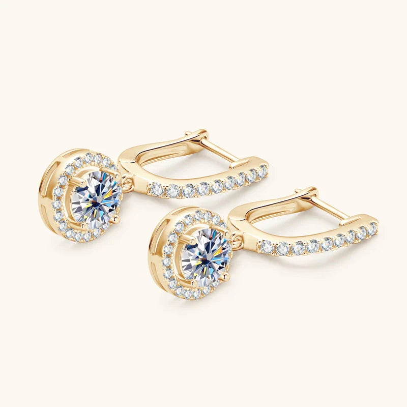 Brinco Encanto Circular com Moissanite – Ouro 18k