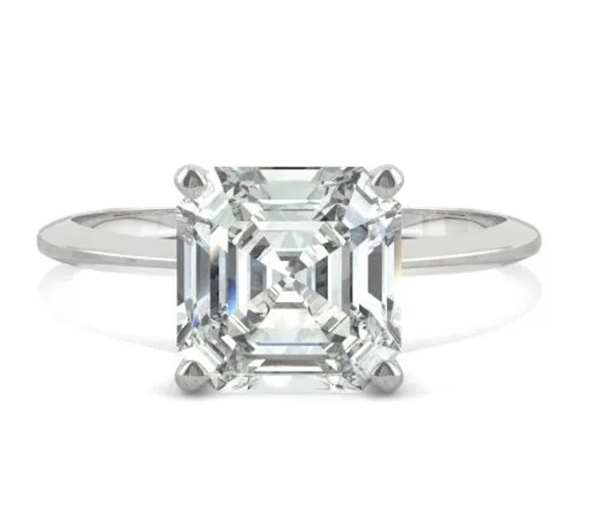 Anel Solitário Aisling com Moissanite – Ouro Branco 18k