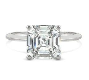 Anel Solitário Aisling com Moissanite – Ouro Branco 18k