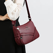 Bolsa mensageiro de grande capacidade multi bolso para mulheres Bolsas de ombro de couro macio bolsa crossbody tendência da moda de alta qualidade