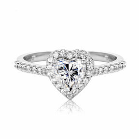 Anel Coração com Moissanite – Prata 925