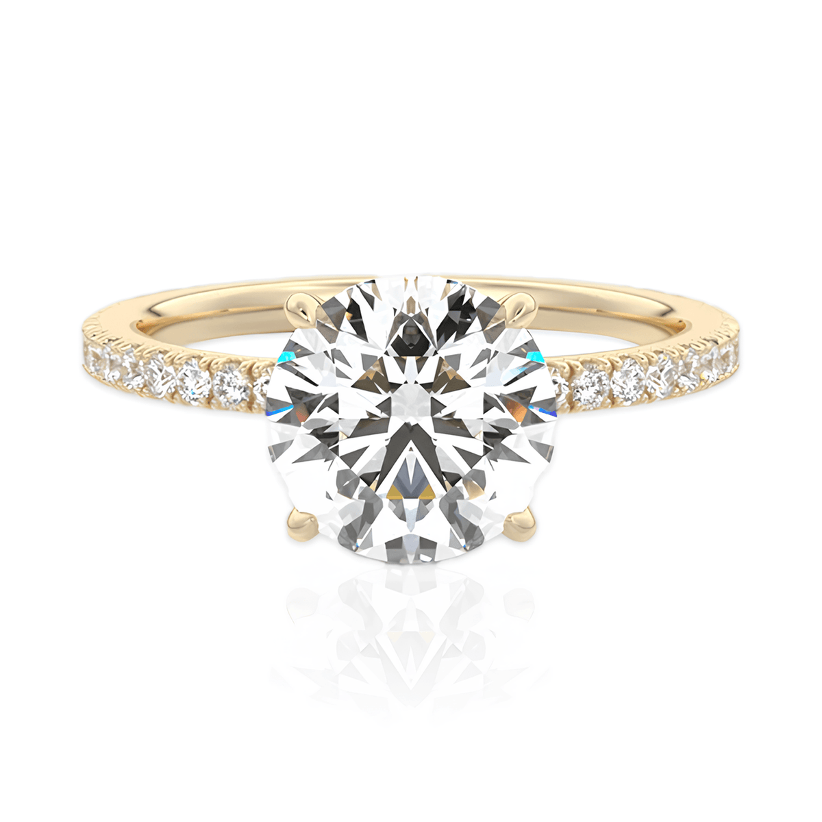 Anel Solitário Coroa de Luz com Moissanite – Ouro 18k