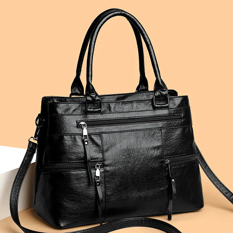 Bolsa elegante para mulheres de alta qualidade couro alça superior sacos bolsa senhoras ombro crossbody saco casual tote bolso marca lujo