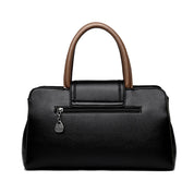 Bolsa de couro de bloco colorido feminina, bolsa de ombro versátil, multifuncional, bolsa de viajante de negócios, grande capacidade, moda
