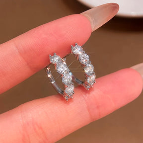 Brinco Quinteto com Moissanite – Ouro 18k