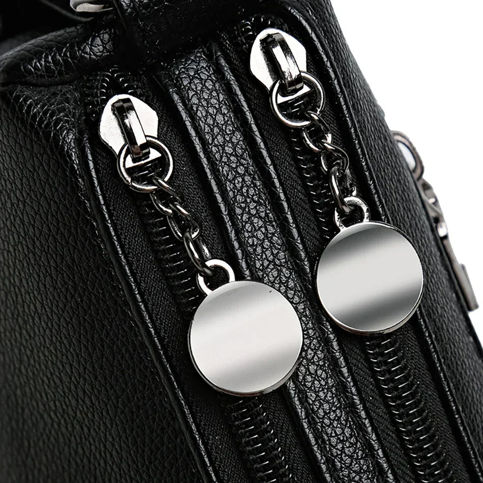 Bolsa mensageiro de grande capacidade multi bolso para mulheres Bolsas de ombro de couro macio bolsa crossbody tendência da moda de alta qualidade