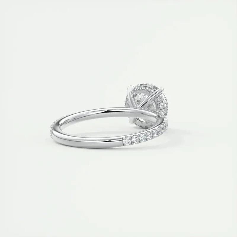 Anel Solitário Coroa de Luz com Moissanite – Ouro Branco 18k