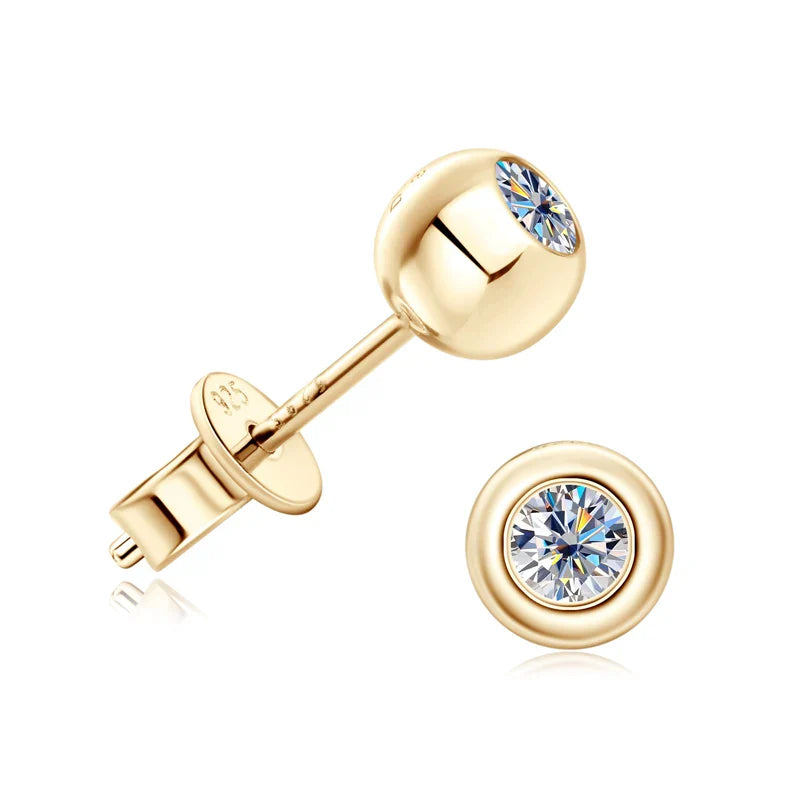 Brinco Ponto Brilhante com Moissanite
