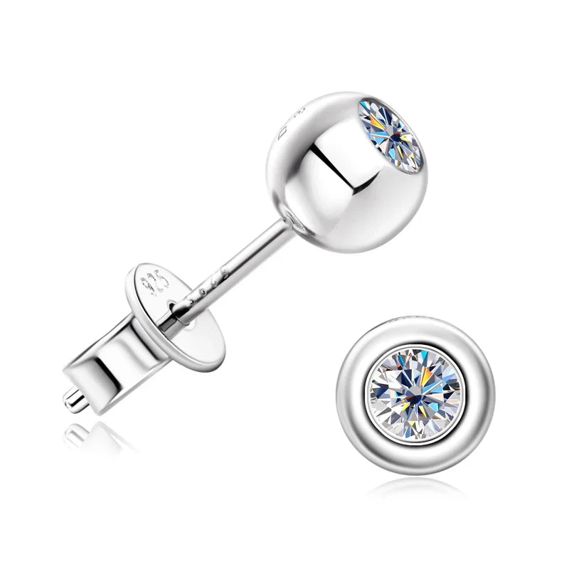Brinco Ponto Brilhante com Moissanite