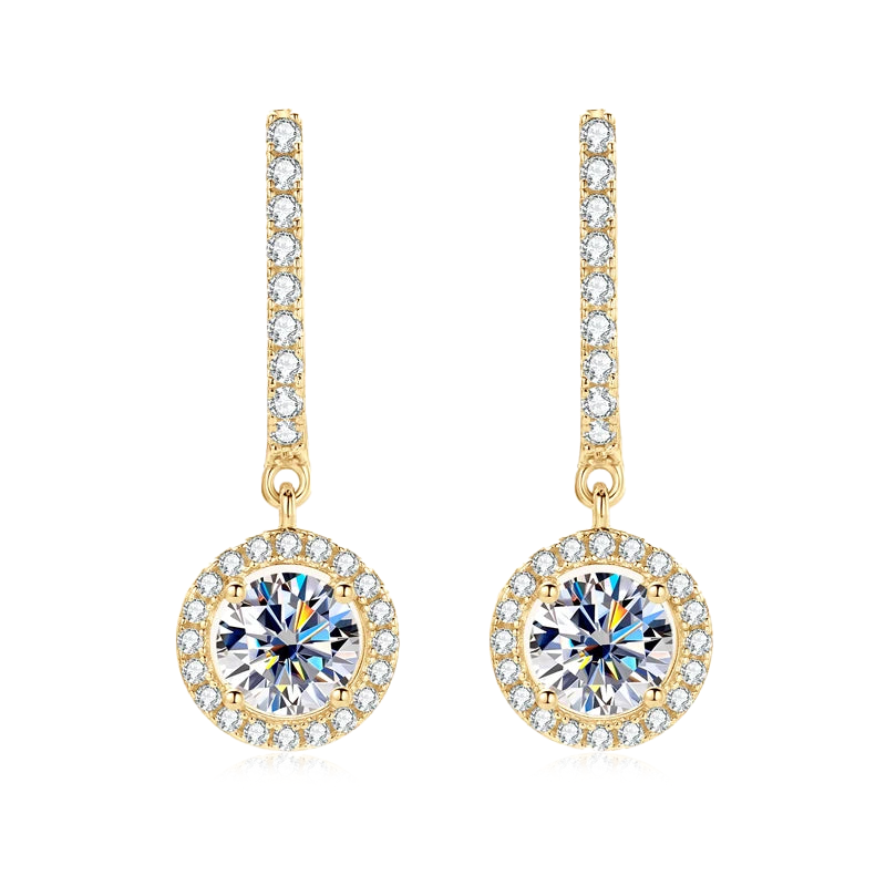 Brinco Encanto Circular com Moissanite – Ouro 18k