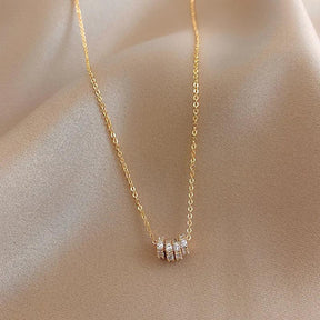 Colar Ouro Pingente Cravejado de Zircônia