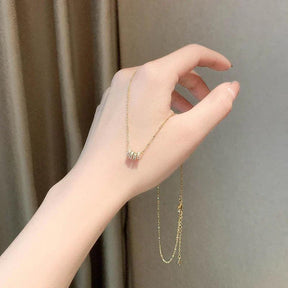 Colar Ouro Pingente Cravejado de Zircônia