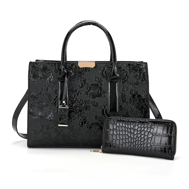 Luxo novo grande capacidade bolsa feminina de couro do plutônio senhoras bolsas e bolsa moda brilhante meninas ombro mensageiro sacos feminino tote