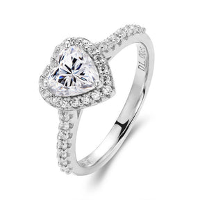 Anel Coração com Moissanite – Prata 925